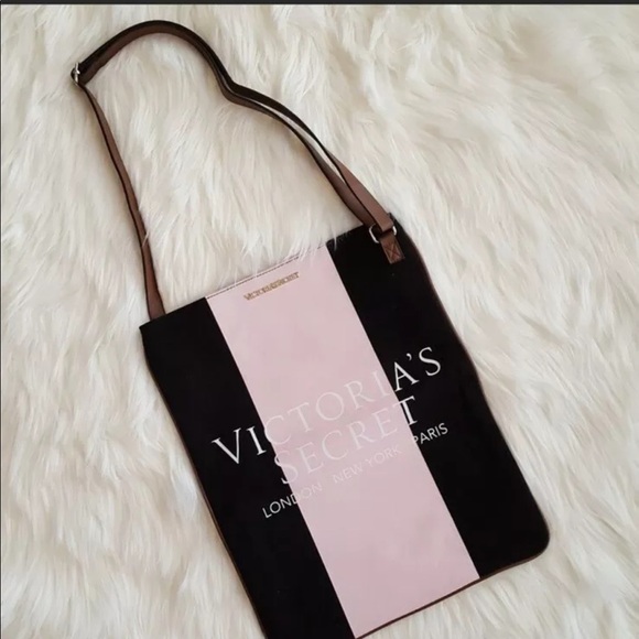 NWOT VS Crossbody Pink/Black Canvas Tote Bag Limited Edition 2015 - Picture 1 of 4
